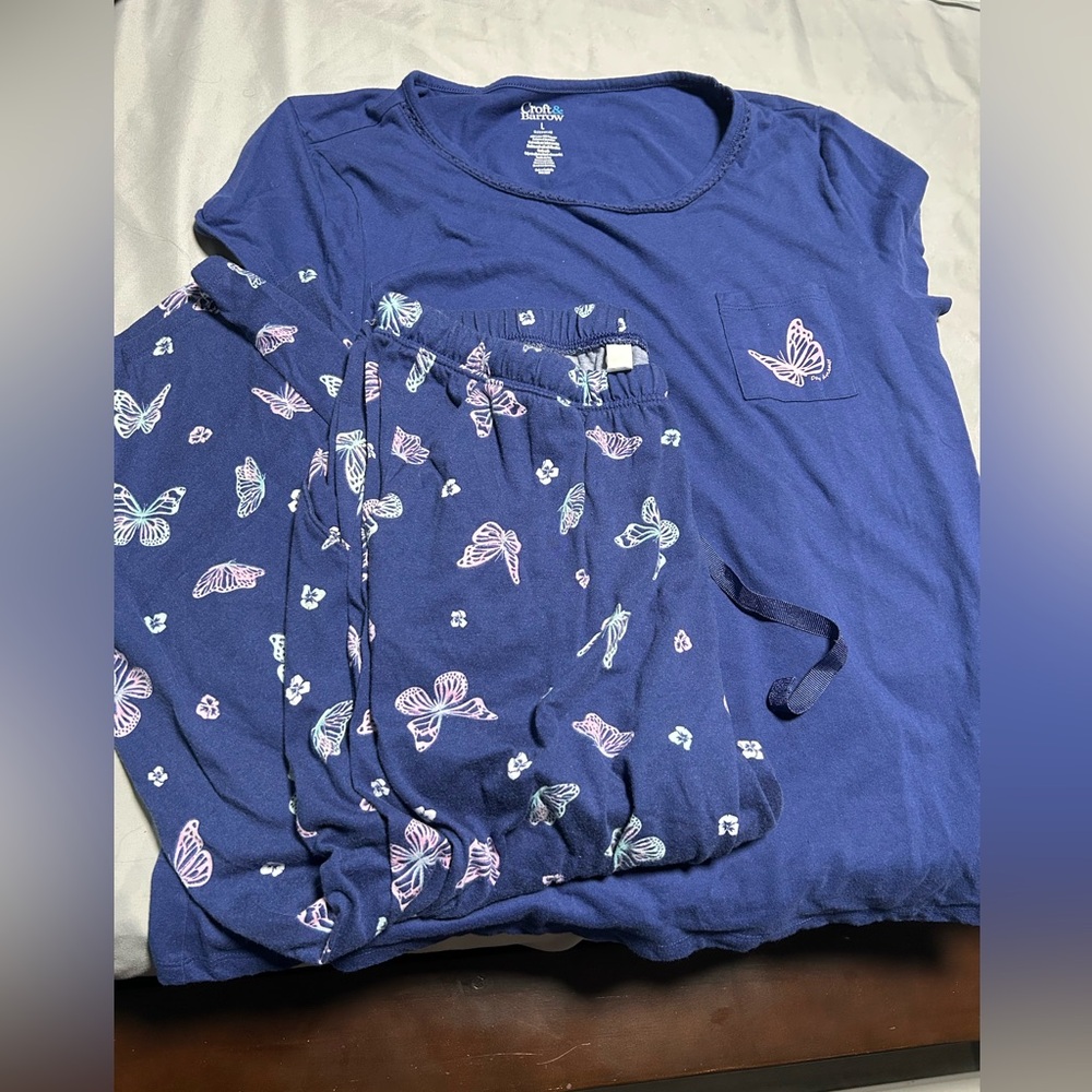 Croft & Barrow Blue Pajama Set Intimates Sleepwear